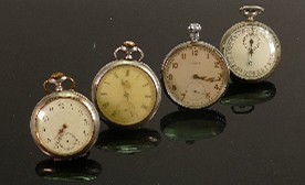 4 gents pocket watches including 2 military & Ingersol Trenton: Includes 2 silver cased watches. - Image 2 of 7