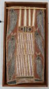 Bob Bilinyara large Aboriginal Bark Painting: From the Wulaki Tribe from Cadji Lagoon on the