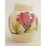 Moorcroft ginger jar Magnolia pattern: Measures 21cm x 18cm. With box. No damage or restoration.