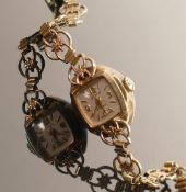 9ct gold Accurist wrist watch with 9ct bracelet, 11.9g: