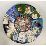 Moorcroft shallow dish 12 days of Christmas: Designed by Kerry Goodwin, 1st quality 27cm diameter.