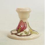 Moorcroft candlestick Magnolia Ivory pattern: Measures 9cm x 10cm. With box. No damage or