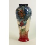 Moorcroft vase Ingleswood pattern: Measures 21cm x 9cm. With box. No damage or restoration.