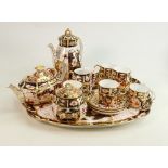 Royal Crown Derby Old Imari coffee set: 19th century set comprising coffee pot, 6 coffee cans and