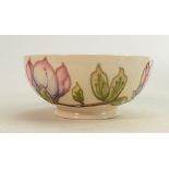 Moorcroft bowl Magnolia pattern: Measures 7cm x 16cm. With box. No damage or restoration.