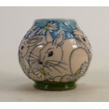 Moorcroft limited edition Daisy Mead Vase with rabbits: Designed by Kerry Goodwin, No.20 of 30.