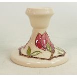 Moorcroft candlestick Magnolia Ivory pattern: Measures 9cm x 10cm. With box. No damage or