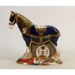 Royal Crown Derby model of a Shire Horse: Height 20cm, limited edition, boxed with certificate.
