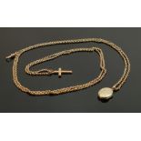 Victorian 9ct gold ladies long key or muff or guard chain: