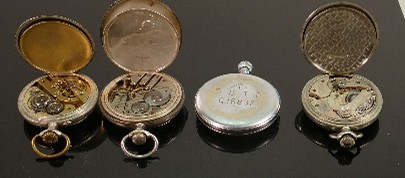 4 gents pocket watches including 2 military & Ingersol Trenton: Includes 2 silver cased watches. - Image 4 of 7