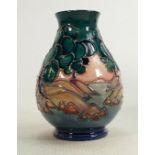 Moorcroft vase Mamoura pattern: Measures 13cm x 9cm, with box. No damage or restoration.