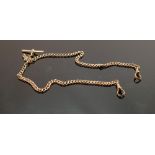 9ct rose gold double Albert watch chain: Fully hallmarked on every link, gross weight 33.9g.