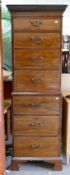 Mahogany Edwardian chest on chest: Height 180cm, depth 56cm and width 55cm.