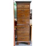 Mahogany Edwardian chest on chest: Height 180cm, depth 56cm and width 55cm.