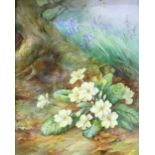 A Royal Worcester rectangular porcelain plaque: "The Edge of the Wood" by T Lockyer, 20th century,