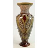 Doulton Lambeth Stoneware vase decorated with scrolling foliage by Eliza Simmance: Height 46.5cm, (