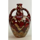 Black Ryden Larva pattern vase: 2002, gold signed Anita Harris, height 15cm.