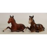 Beswick brown laying foals 915: In matt and gloss. (2):