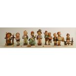 Goebel Hummel figures to include: Toy Soldiers, To Market (chip to base), She Loves Me, Soloist,