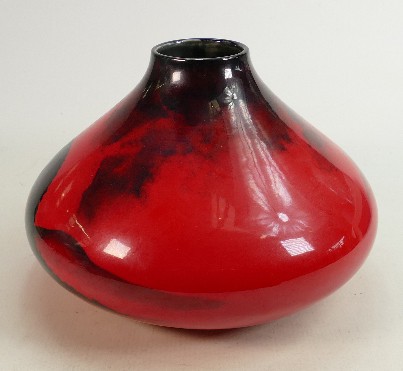 Large squat Peggy Davies Ruby Fusion limited edition Dragon vase: Height 19cm. - Image 3 of 4