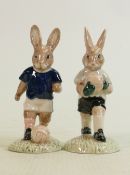 Royal Doulton pair of Bunnykins figures Goalkeeper DB122 and Soccer Player DB123: Limited