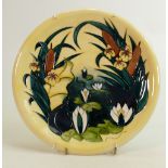 Moorcroft Lamia patterned plate: Dated 1995, diameter 26cm.