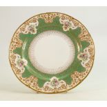 19th century Cauldon gilded floral cabinet plate: diameter 26cm.