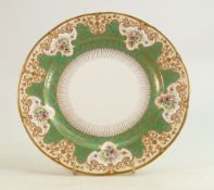 19th century Cauldon gilded floral cabinet plate: diameter 26cm.