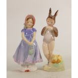 Royal Doulton children figures: Baby Bunting HN2108 and Ivy HN1768. (2)