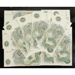 A collection of vintage banknotes: Including 11 uncirculated £1 notes by cashier J Page and other UK