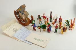 A collection of Talfourd Wood Alice in Wonderland toys: C1980s hand painted & hand made wood cut