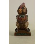 Burslem Pottery Mrs Mary Sparrow Stoneware Grotesque bird: Wife to the Accused Courthouse Trial.