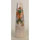 Lise B Moorcroft studio pottery vase Pansy design: Lustre glazed, signed and dated 2013. 25cm high.