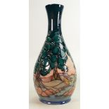 Moorcroft vase Mamoura pattern: Measures 40cm. Signed J Moorcroft special edition. No damage or