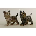 Beswick grey Swiss roll Persian kitten standing: 1885 x 2 (1 tail a/f).