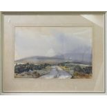 Joe Proudlove local interest framed watercolour of Gold Sitch Marsh: Frame size 54cm x 70cm