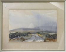 Joe Proudlove local interest framed watercolour of Gold Sitch Marsh: Frame size 54cm x 70cm