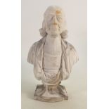 Enoch Wood early 19th Century bisque bust of The Rev John Wesley M.A on plinth: Height 33cm,