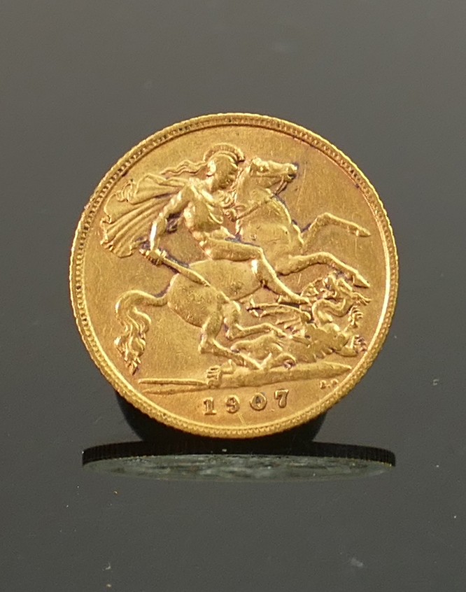 Edward VII gold HALF sovereign coin 1907: - Image 4 of 4
