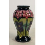 Moorcroft vase Violet pattern: Measures 10cm x 6cm. With box. No damage or restoration.