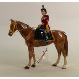 Beswick prototype model of Queen Elizabeth on brown coloured horse: Marked colour trial no 3, height