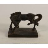Chinese solid bronze seal as horse on base: 6cm x 3.25cm.
