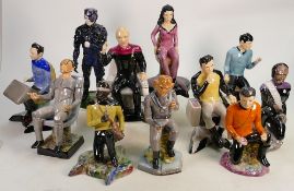 Set of 11 unique Star Trek large Kevin Francis figures: Includes Captain Kirk, Councillor Troi,