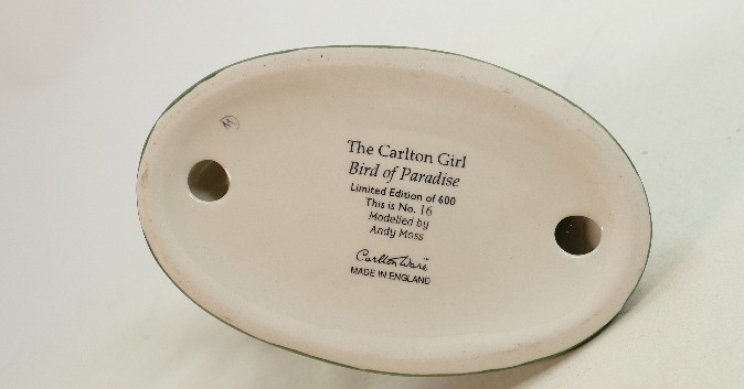 Carltonware limited edition figure The Carlton Girl Bird of Paradise: Boxed with certificate. - Image 3 of 3