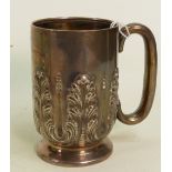 Silver ornate Christening mug: Hallmarked for Birmingham 1901, 121g.