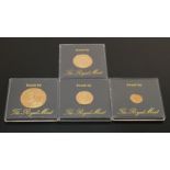 Britannia fine Gold 4 coin set 1987: 1oz down to 1/10th oz. With original purchase receipt, and in