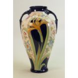 The Foley china two handled vase: Old Chelsea Faience, decorated with flowers, height 35cm. (