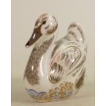 Royal Crown Derby Royal Cygnet George paperweight: With certificate 346/750 & box.