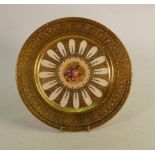 Aynsley acid etched Baroda cabinet plate: Image of fruit central, diameter 27cm, boxed.