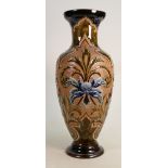 A Doulton Lambeth large vase: Decorated with stylistic flowers & foliage by Eliza Simmance, Mary